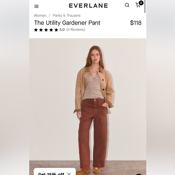 Everlane Cord Gardener Pants Size 2 - Picture 8 of 8